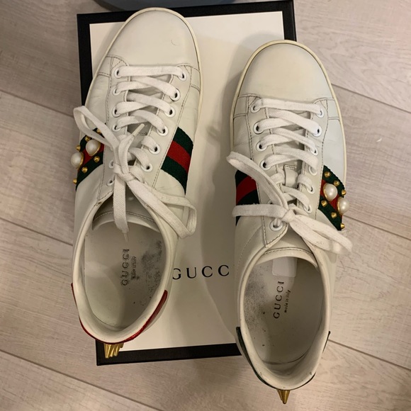 Gucci Ace Studded Leather Sneaker - Picture 10 of 16